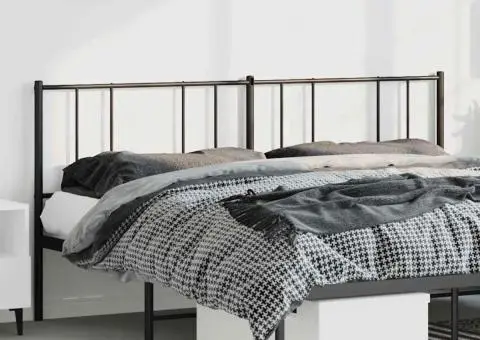 Tăblie de pat metalică, negru, 180 cm - 1/5