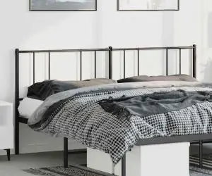 vidaXL Tăblie de pat metalică, negru, 180 cm