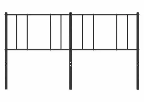 Tăblie de pat metalică, negru, 180 cm - 5/5
