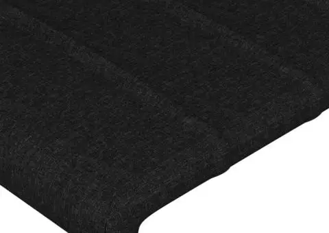 Tăblie de pat cu aripioare, negru, 147x16x118/128 cm, textil - 5/5
