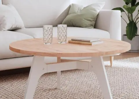 Blat de masă rotund, Ø90x2,5 cm, lemn masiv de fag - 1/5