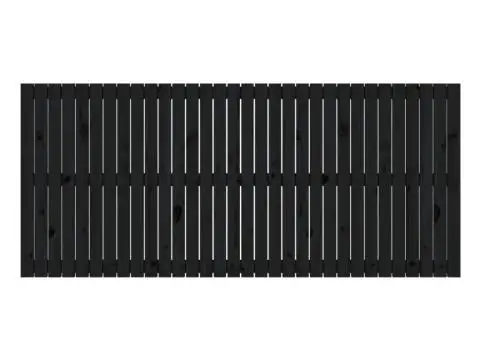 Tăblie de pat pentru perete, negru, 204x3x90 cm, lemn masiv pin - 4/5