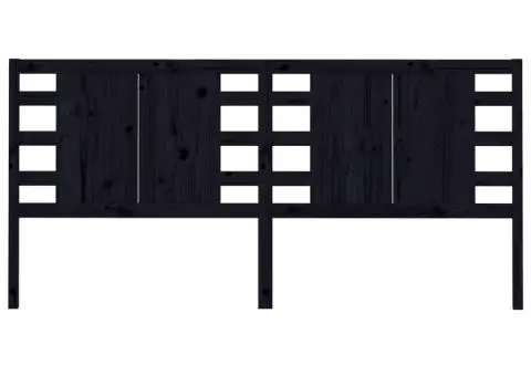 Tăblie de pat, negru, 166x4x100 cm, lemn masiv de pin - 3/5