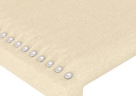Tăblie de pat cu LED, crem, 80x5x118/128 cm, textil - 5/5