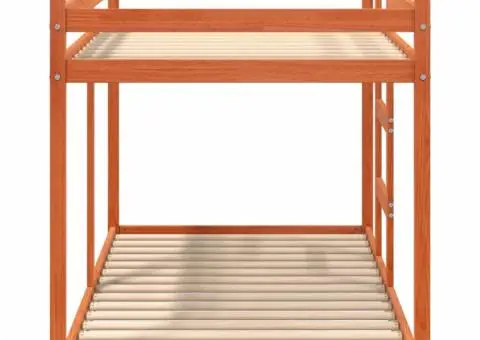 Pat supraetajat, maro ceruit, 90x190 cm, lemn masiv de pin - 5/5