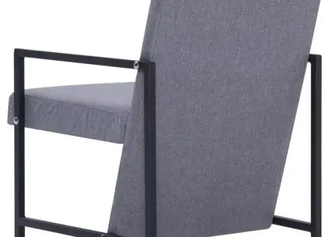 Fotoliu cu picioare cromate, gri deschis, textil - 5/5