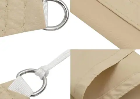 Parasolar, bej, 3x4x4 m, țesătură oxford, triunghiular - 5/5