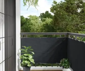 vidaXL Prelată balcon, material textil oxford, 75 x 400 cm, antracit