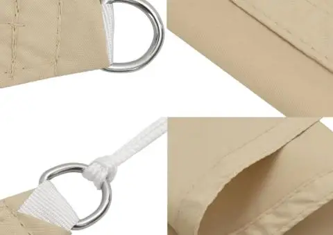 Parasolar, bej, 5x6x6 m, țesătură oxford, triunghiular - 5/5