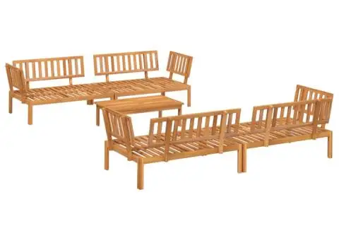 Set canapea grădină din paleți, 5 piese, lemn masiv de acacia - 2/5