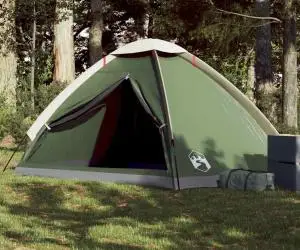 vidaXL Cort de camping cupolă pentru 4 persoane, verde, impermeabil