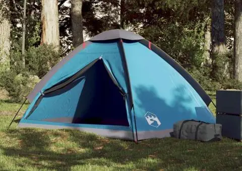 Cort de camping cupolă pentru 2 persoane, albastru, impermeabil - 1/5