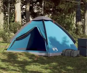 vidaXL Cort de camping cupolă pentru 2 persoane, albastru, impermeabil