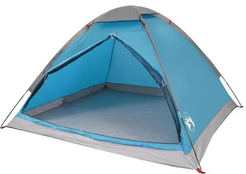 Cort de camping cupolă pentru 2 persoane, albastru, impermeabil - 3/5