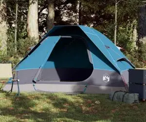 vidaXL Cort de camping cupolă pentru 2 persoane, albastru, impermeabil