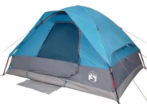 Cort de camping cupolă pentru 2 persoane, albastru, impermeabil - 4/5