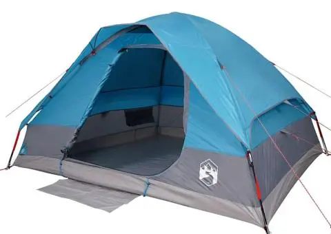 Cort de camping cupolă pentru 2 persoane, albastru, impermeabil - 5/5