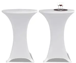 vidaXL Husă de masă cu picior Ø80 cm, 2 buc., alb, elastic