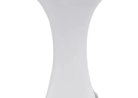 Husă de masă cu picior Ø80 cm, 2 buc., alb, elastic - 3/5