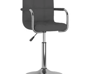 vidaXL Scaun de bucătărie, gri închis, material textil