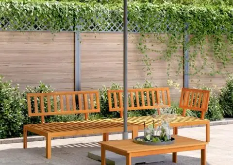 Set canapea grădină din paleți, 3 piese, lemn masiv de acacia - 1/5