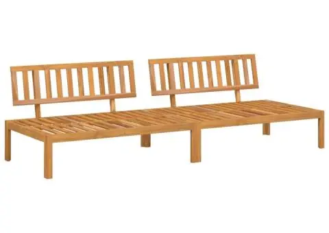 Set canapele mijloc paleți de grădină 2 buc. lemn masiv acacia - 2/5