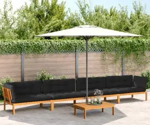 vidaXL Set canapele de grădină cu perne din paleți 5 piese lemn acacia