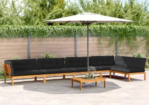 Set canapea grădină din paleți perne 6 piese, lemn masiv acacia - 1/5