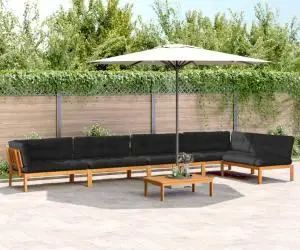 vidaXL Set canapea grădină din paleți perne 6 piese, lemn masiv acacia