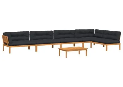 Set canapea grădină din paleți perne 6 piese, lemn masiv acacia - 2/5