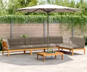 vidaXL Set canapele de grădină cu perne din paleți 5 piese lemn acacia