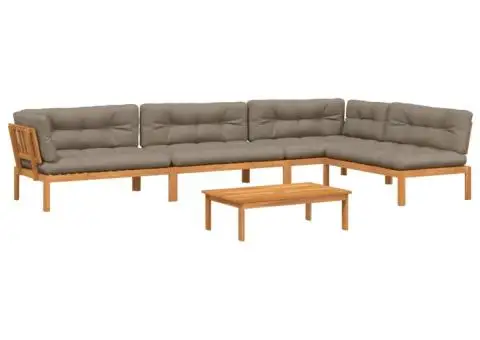 Set canapele de grădină cu perne din paleți 5 piese lemn acacia - 2/5