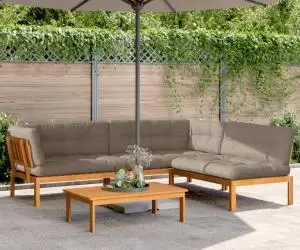 vidaXL Set canapele de grădină cu perne din paleți 4 piese lemn acacia