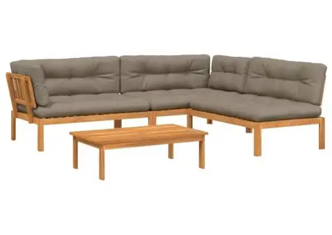 Set canapele de grădină cu perne din paleți 4 piese lemn acacia - 2/5