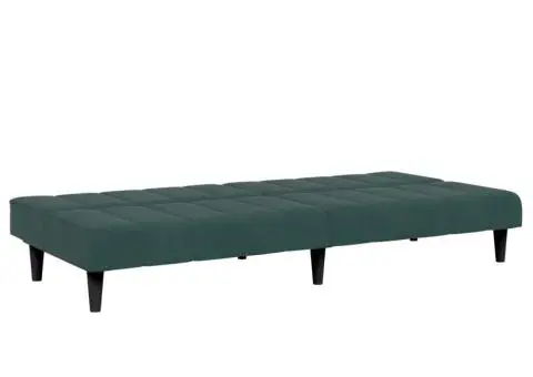 Canapea extensibilă cu taburet, 2 locuri, verde închis, catifea - 5/5