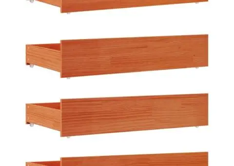 Sertare pentru pat, 4 buc., maro ceruit, lemn masiv pin - 2/5