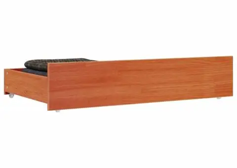 Sertare pentru pat, 4 buc., maro ceruit, lemn masiv pin - 3/5