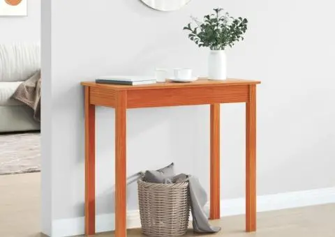 Masă consolă, maro miere, 80x40x75 cm, lemn masiv de pin - 3/5