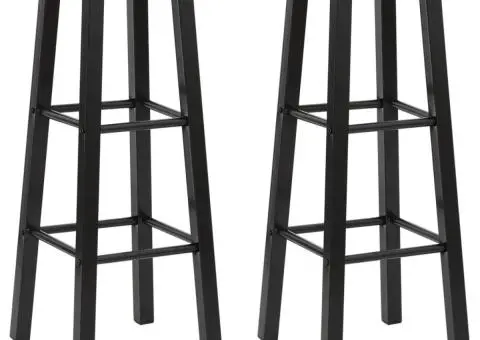 Scaune de bar, 2 buc., negru, MDF - 1/5