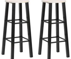 vidaXL Scaune de bar, 2 buc., negru, MDF