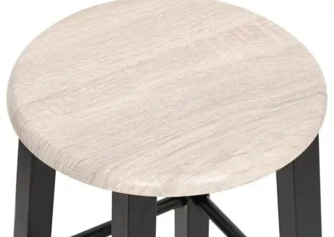 Scaune de bar, 2 buc., negru, MDF - 4/5