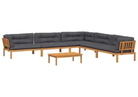 Set canapea grădină din paleți perne 6 piese, lemn masiv acacia - 2/5