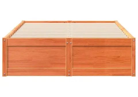 Cadru pat fără saltea, maro ceruit, 120x190 cm, lemn masiv pin - 4/5