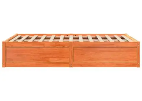 Cadru pat fără saltea, maro ceruit, 120x190 cm, lemn masiv pin - 5/5