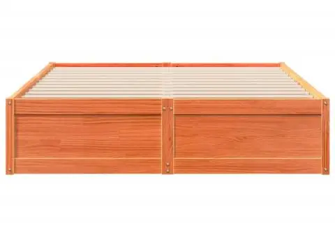 Cadru de pat fără saltea, maro ceruit 140x200 cm lemn masiv pin - 4/5