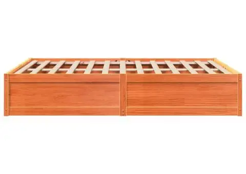 Cadru de pat fără saltea, maro ceruit 140x200 cm lemn masiv pin - 5/5