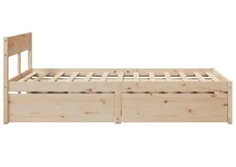 Cadru de pat fără saltea, 140x190 cm, lemn masiv de pin - 5/5