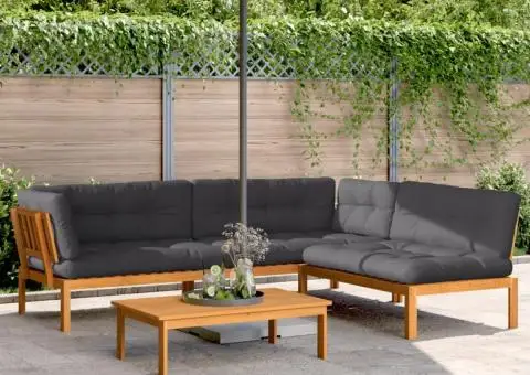 Set canapele de grădină cu perne din paleți 4 piese lemn acacia - 1/5