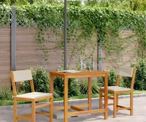 vidaXL Set mobilier de balcon cu perne, 3 piese, lemn masiv acacia