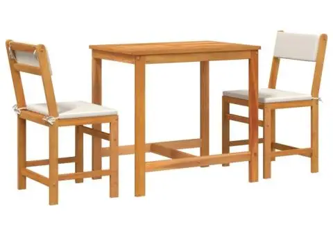 Set mobilier de balcon cu perne, 3 piese, lemn masiv acacia - 2/5